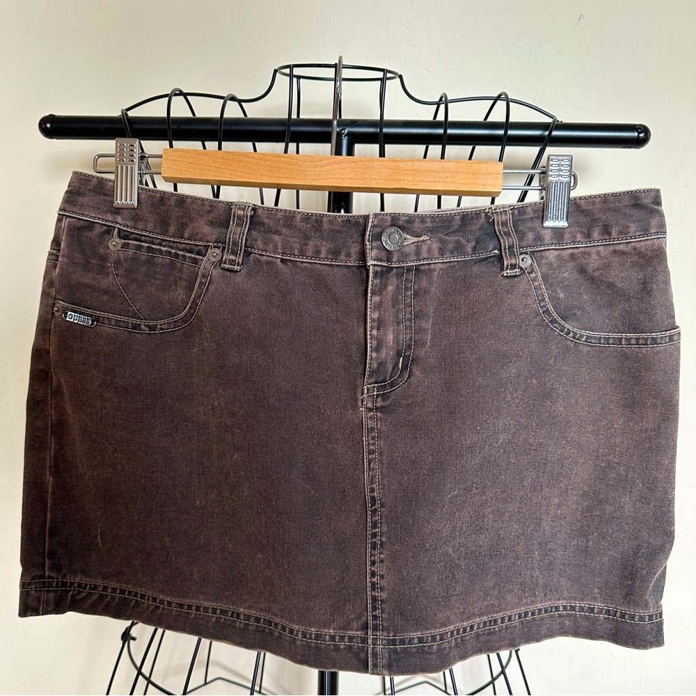 Guess Jeans Dark Brown Denim Mini Skirt